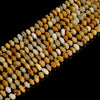 Natural Yellow Jade Gemstone Pebble Nugget Freeform Rondelle 8-10MM Loose Beads (D559)