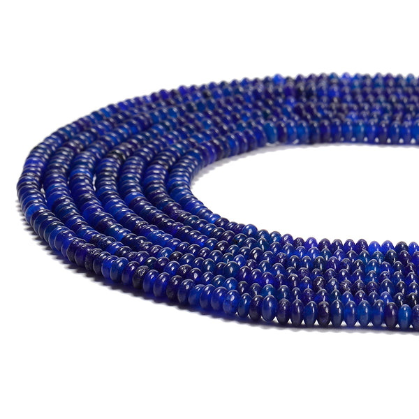 Lapis Blue Color Jade Gemstone Rondelle 4X2MM Loose Beads 14.5 inch Full Strand (80020063-D616)
