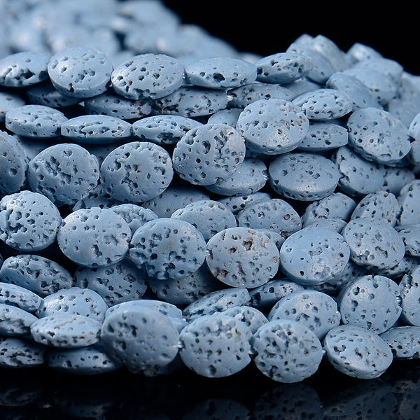 Light Blue Lava Gemstone Oval 10X8MM Loose Beads (D648)
