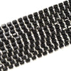 Natural Black Obsidian Gemstone Faceted Round Tube Hexagon 12X8MM Loose Beads (D725)
