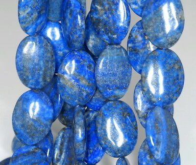 25X18MM LAPIS LAZULI GEMSTONE GRADE A OVAL LOOSE BEADS 16inch