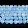 Aqua Blue Jade Gemstone Faceted Round 6MM 8MM Loose Beads (D633)