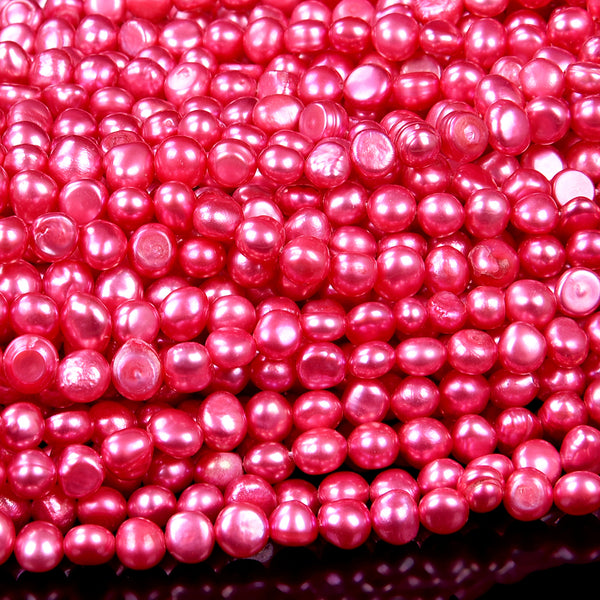 Freshwater Pink Pearl Gemstone Potato Nugget 5-7MM Loose Beads (S28)
