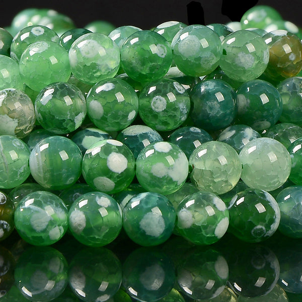 Green Fire Agate Gemstone Round 6MM 8MM 10MM 12MM Loose Beads (D703)