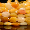 Natural Yellow Jade Gemstone Micro Faceted Oval 11X7MM Loose Beads 7.5 inch Half Strand (80021481-D718)