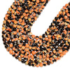 Black Orange Fire Agate Gemstone Round 6MM 8MM 10MM Loose Beads (D697)