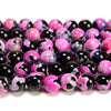 Black Pink Fire Agate Gemstone Round 6MM 8MM 10MM Loose Beads (D696)