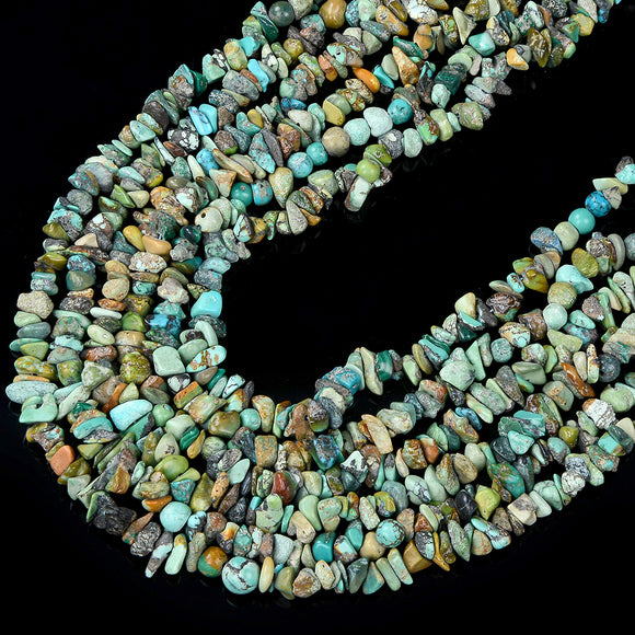 100% Genuine Natural Turquoise Blue Green Gemstone Pebble Nugget Chip 4-7MM 5-9MM Loose Beads (D430)