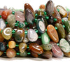 Natural Ocean Agate Gemstone Stick Pebble Chip 9-17MM Loose Beads (D714)