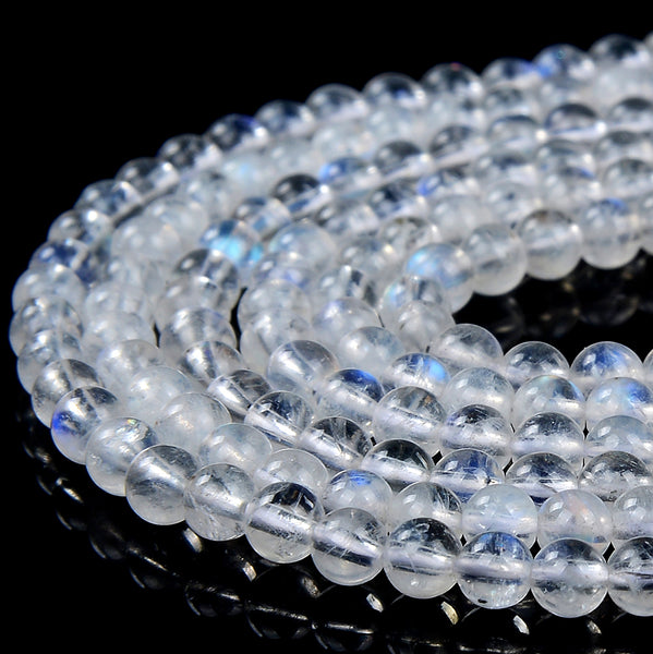 3-4MM Natural Rainbow Moonstone Gemstone Grade AAA Round Loose Beads 15.5 inch Full Strand (80017882-P80)