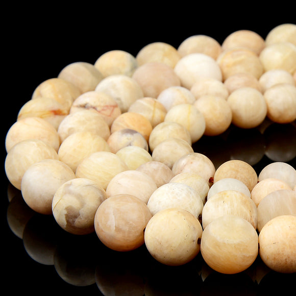 Natural Matte Yellow Feldspar Sunstone Gemstone Round 7MM 8MM 9MM 10MM Loose Beads (D415)