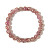 Natural Strawberry Quartz Gemstone Grade AA Round Bracelet 8MM 7.5 inch Strand (80021359-S56)