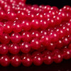 Ruby Red Color Jade Gemstone Round 8MM Loose Beads 14.5 inch Full Strand (80020095-D618)