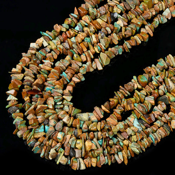 100% Genuine Natural Turquoise Rough Brown Gemstone 4-8MM Pebble Nugget Chip Loose Beads (D429)