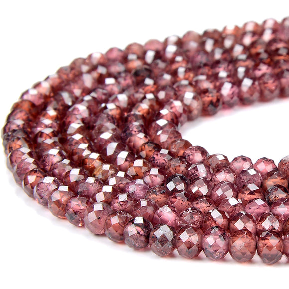 Natural Purple Red Garnet Gemstone Grade AA 4MM Micro Faceted Round Loose Beads 15 inch Full Strand (80018259-P100)