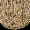 Natural Golden Rutilated Quartz Gemstone Grade AAA Micro Faceted Rondelle 3X2MM Loose Beads (P91)