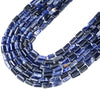 Natural Sodalite Gemstone 12X8MM Faceted Cylinder Round Tube Loose Beads (D464)