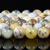 Natural Yellow Dendrite Opal Gemstone Grade AAA Round 6MM 8MM 10MM Loose Beads (D483)