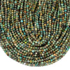Natural Turquoise Gemstone Grade A Micro Faceted Round 3-4MM Loose Beads 15 inch Full Strand (80020506-P114)