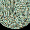 Natural Peruvian Turquoise Gemstone Grade A Micro Faceted Rondelle 4X3MM Loose Beads (P89)