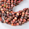 Natural Red Leopard Skin Jasper Gemstone Round 4MM 6MM 8MM 10MM 12MM Loose Beads (D543)
