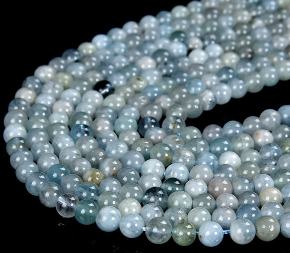 Natural Blue Aquamarine Gemstone Grade AA Round 5MM Loose Beads 15 inch Full Strand (80019099-P102)