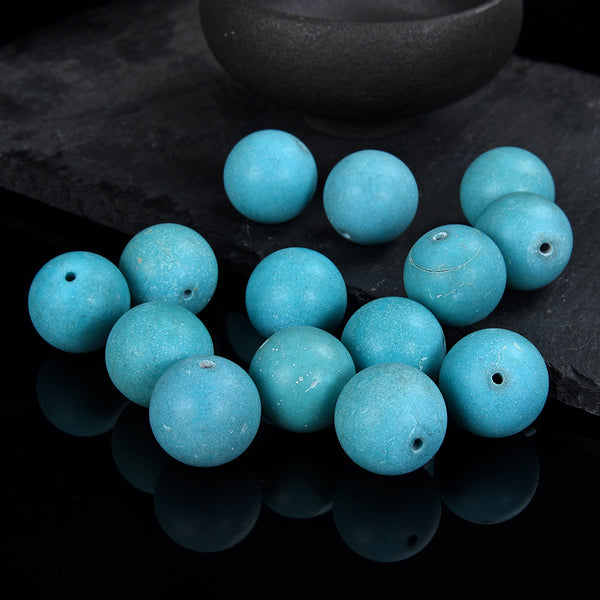 Blue Turquoise Gemstone Round 18MM 6 Beads Lot (80019791-D596)
