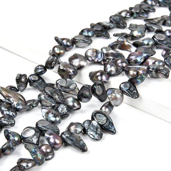Fireball Baroque Freshwater Gray Pearl Gemstone Baroque 10-17MM Loose Beads (S32)