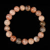 Natural Orange Black Sunstone Gemstone Round Bracelet 8MM 10MM 7.5 inch Strand (S54)