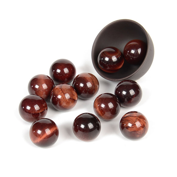 Natural Red Tiger Eye Gemstone Round 20MM 6 Beads Lot (80019794-D596)