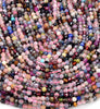 2MM Natural Multi Color Galaxy Mix Stones Gemstone Micro Faceted Round Loose Beads 15.5 inch Full Strand (80017901-P82)