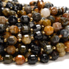Brown Jade Gemstone Faceted Prism Double Point Cut 8MM Loose Beads (D634)