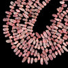 Natural Madagascar Rose Quartz Gemstone Stick Pebble Chip 9-17MM Loose Beads (D714)