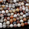 Natural Rare Laguna Lace Agate Gemstone Grade AAA Round 4MM 5MM 6MM 7MM Loose Beads (P81)