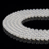 Silver White Jade Gemstone Round 8MM Loose Beads 14.5 inch Full Strand (80020233-D629)