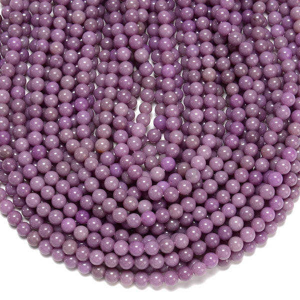 Purple Jade Gemstone Round 6MM Loose Beads 14.5 inch Full Strand (80020223-D628)