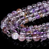 Natural Super Seven Quartz Gemstone Grade A Round 4MM 5MM 6MM 7MM 8MM Loose Beads 7.5 inch Half Strand (D533)
