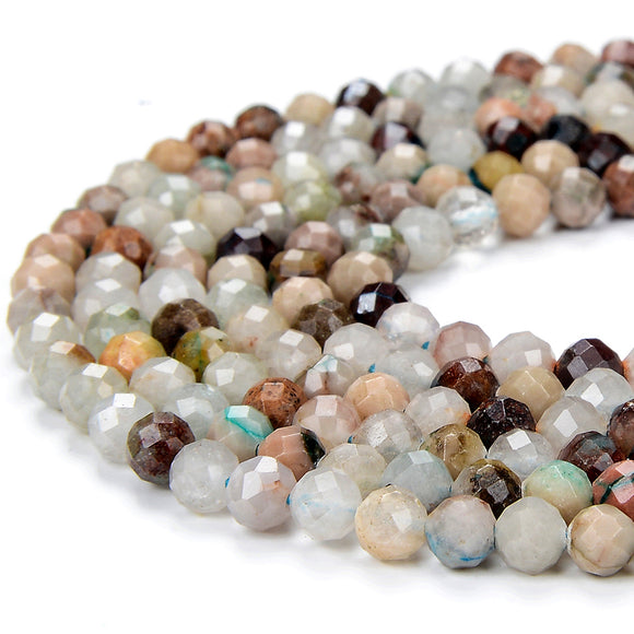 Natural Amazonite Gemstone Grade A 4MM Micro Faceted Round Loose Beads 15 inch Full Strand (80018242-P99)
