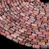 Natural Rhodonite Gemstone 12X8MM Faceted Cylinder Round Tube Loose Beads (D465)