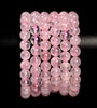 Natural Gemmy Mozambique Rose Quartz Gemstone Round Bracelet 8-9MM 7.5 inch Strand (80020709-S50)