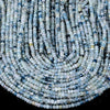 Natural Aquamarine Gemstone Grade AAA 4X3MM Micro Faceted Rondelle Loose Beads 15 inch Full Strand (80018135-P90)