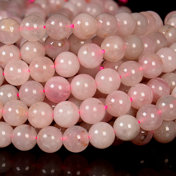 Natural Madagascar Rose Quartz Gemstone Round 8MM 9MM Loose Beads (D656)