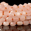 Natural Rose Quartz Gemstone Micro Faceted Hexagon Star 11MM Loose Beads 7.5 inch Half Strand (80021528-D722)