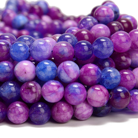 Sugilte Color Jade Gemstone Round 8MM Loose Beads 14.5 inch Full Strand (80020106-D619)