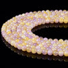 Yellow Pink Jade Gemstone Round 6MM Loose Beads 14.5 inch Full Strand (80020219-D628)