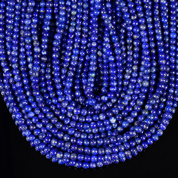 Natural Lapis Gemstone Grade AA Round 3MM 4MM 5MM Loose Beads 15 inch Full Strand (P118)