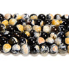 Black Yellow Fire Agate Gemstone Round 6MM 8MM 10MM Loose Beads (D700)
