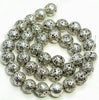 6mm Silver Plated Lava Gemstone Grade AAA Round Loose Beads 15.5 inch Full Strand (80006865-A226)