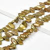 Keshi Freshwater Golden Pearl Gemstone Point 14-18MM Loose Beads 7 inch Half Strand (80018911-S27)
