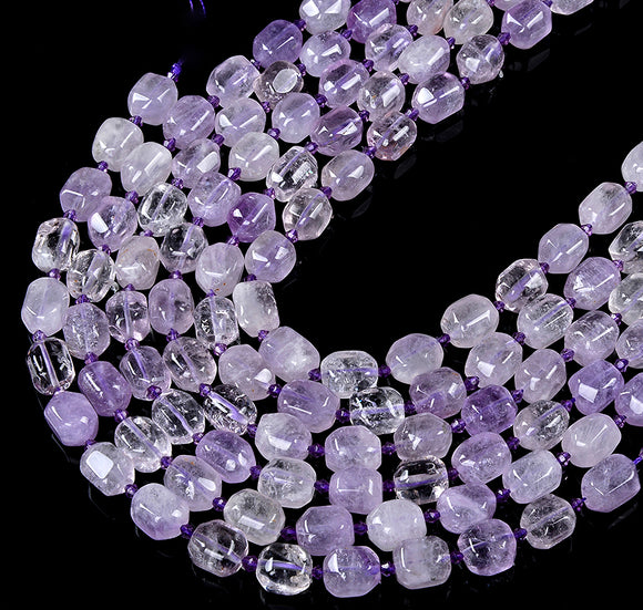 Natural Lavender Amethyst Gemstone Faceted Barrel Drum 9X13MM 11X15MM 12X16MM 13X17MM 15X20MM Loose Beads (D427)